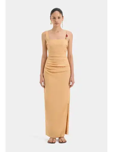 Sir the Label Antonia Beaded Midi Light Tan Size AU 14