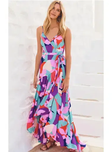 Mister Zimi Eden Maxi Dress In Bali Print Size AU 12