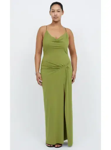 Bec & Bridge Myla Cowl Maxi Dress Fern Green Size AU 8