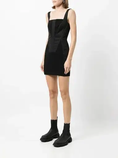Dion Lee Fork Frame Panelled Mini Dress Black Size 8