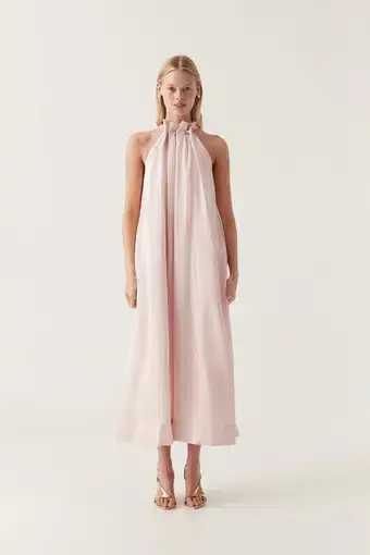 Aje Mariele Trapeze Midi Dress Soft Pink Size 14