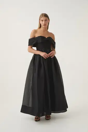 Aje Cordelia Corseted Maxi Dress Black Size 12