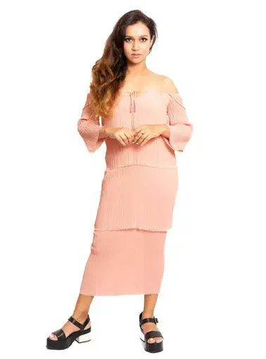 Bec & Bridge Windswept Tiered Maxi Dress in Blush Size AU 6 