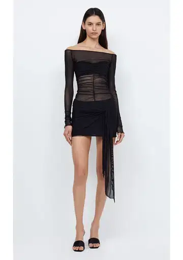 Bec & Bridge Marina Long Sleeve Mini Dress Black Size 6