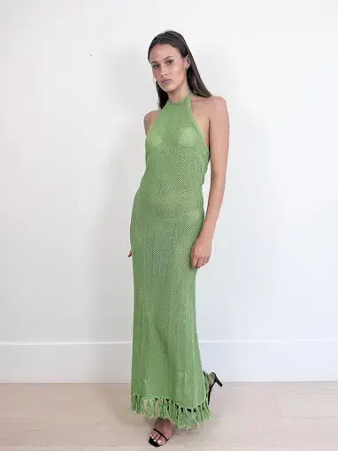 Viktoria & Woods Kryptonite Crochet Dress Green Size 2 / AU 10