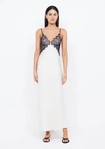 Bec & Bridge Emery Lace Maxi Dress Ivory/Black Size AU 6