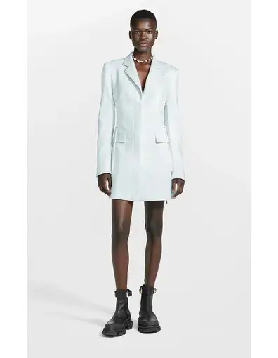 Dion Lee Laced Compact Coat Dress Clear Blue Size 4