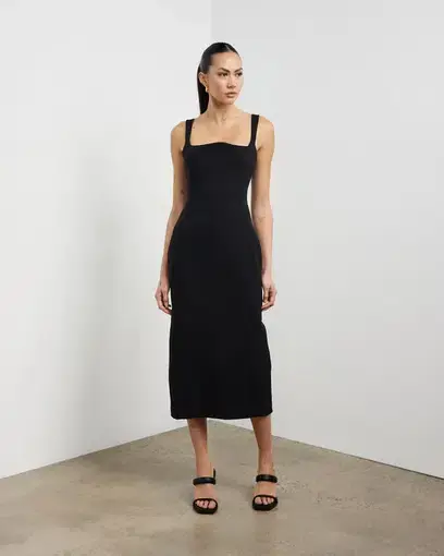 Camilla And Marc Ilona Midi Dress Black Size 12