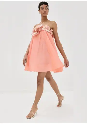 Zimmermann Natura Strapless Mini Dress in Coral Size 0/ AU 8