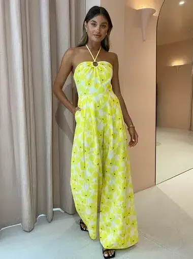 By Nicola Canary Blossom Maxi Dress Yellow Size 10