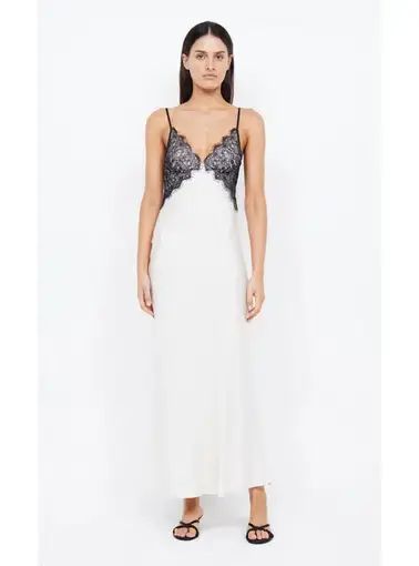 Bec & Bridge Emery Lace Maxi Dress Ivory/Black Size AU 6