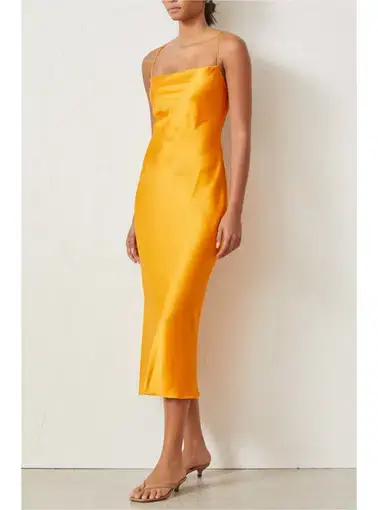 Bec & Bridge Seraphine Lace Up Midi Dress Orange Size AU 10