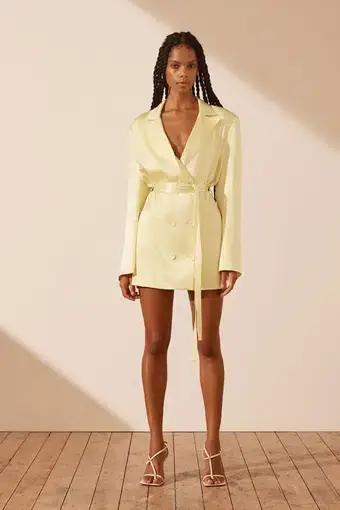 Shona Joy La Lune Blazer Dress Lemon Size 10
