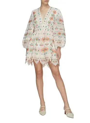 Zimmermann Brighton Plunge Dress Multi Size 3 / Au 14