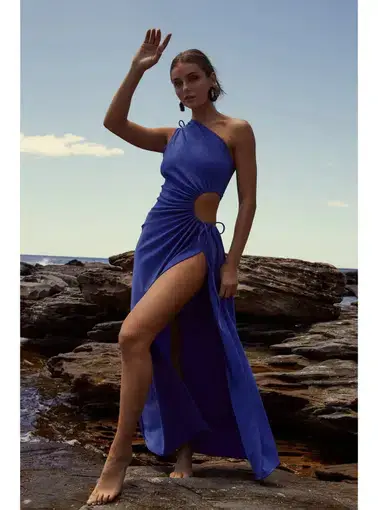 Sonya Moda Nour Shimmer Dress Blue Size AU 16