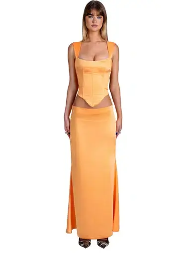 I Am Delilah Valerie Corset and Maxi Skirt Set in Sherbet Size XS / AU 6