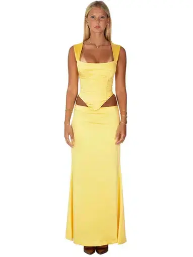 I Am Delilah Valerie Corset and Maxi Skirt Set in Daffodil Size XS / AU 6