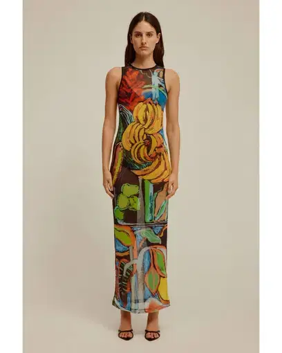 Venroy Mesh Tank Dress in Multi Size AU 10