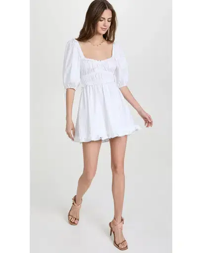 For Love and Lemons Jackson Mini Dress White Size AU 8