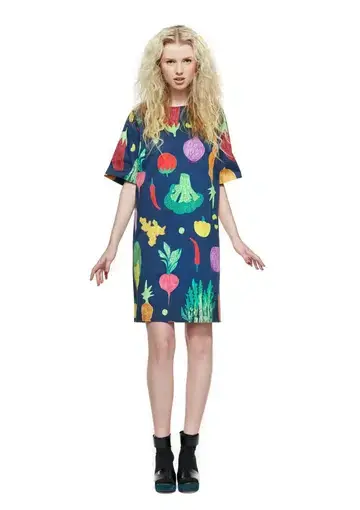 Gorman Vege Winter Harvest Mini Dress Print Size 8