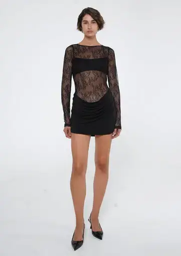 Benni Yana Lace Mini Dress Black Size 8