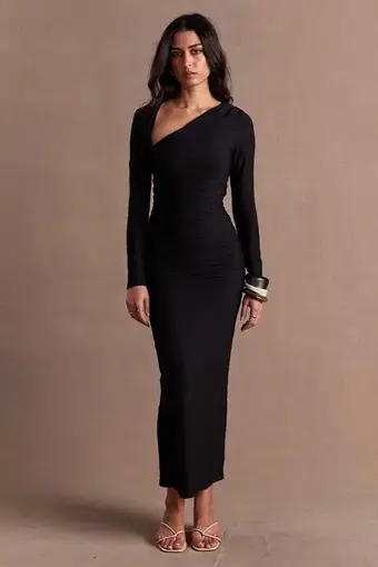 Sovere Eclipse Midi Dress Black Size 8