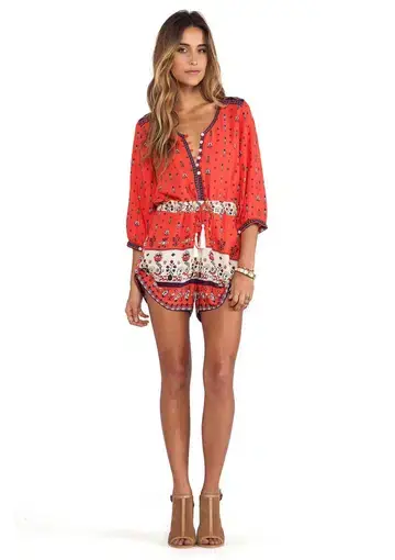 Spell Desert Wanderer Playsuit Sunset Red Size XXL / AU 16