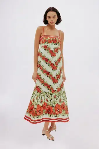 Alemais Exclusive Amelie Midi Day Dress Floral Size 10