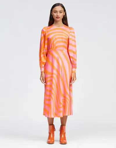 Bul Peregrine Dress Orange Multi Size 8