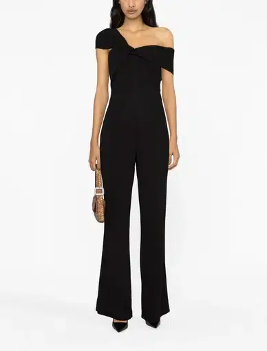 Roland Mouret Asymmetric Twist Stretch Cady Jumpsuit Size 6