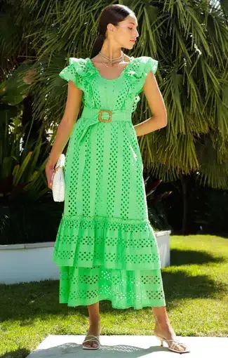 Sacha Drake Waikiki Midi Beach Dress Green Size 14