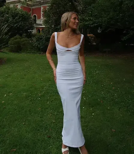 Madison Grace Bianco Dress White Size XS/ AU 6