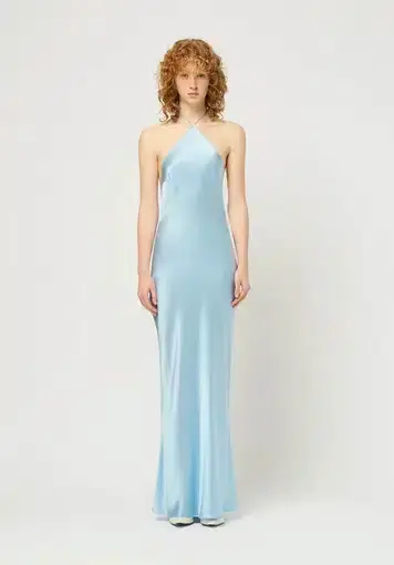 Maison Essentiele Halter Neck Dress Powder Blue Size XS / AU 6