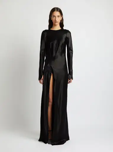 Christopher Esber Palladium Long Sleeve Tuck Dress Black Size 8