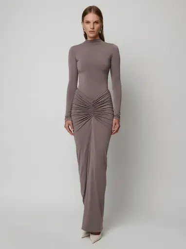 Effie Kats Tia Bodysuit and Kayson Maxi Skirt Set Nutmeg Size 8
