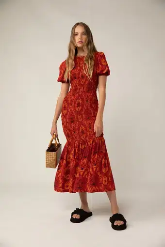 Rue Stiic Isabella Maxi Dress Red Size M/AU 10 