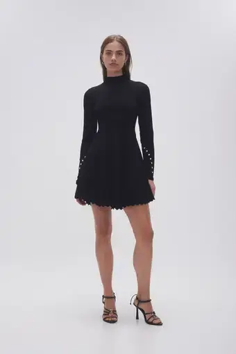 Aje Sylvia Knit Mini Dress Black Size XL / Au 14