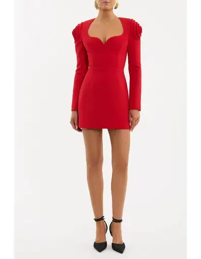 Rebecca Vallance Karina Long Sleeve Mini Dress Red Size 12