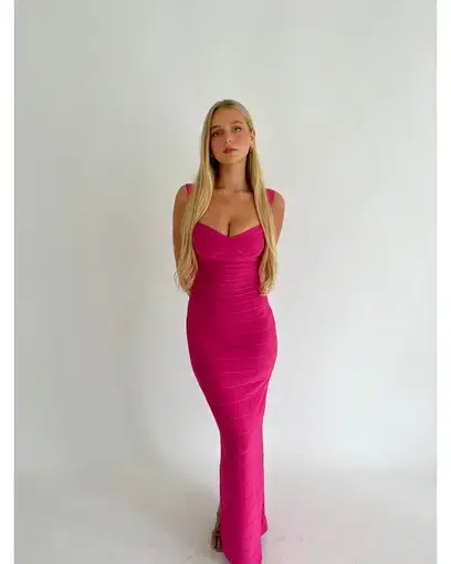 Herve Leger Bandage Gown Pink Size S / AU 8