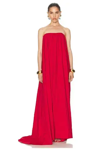 Helsa Crinkle Pleated Gown Very Red Size 6