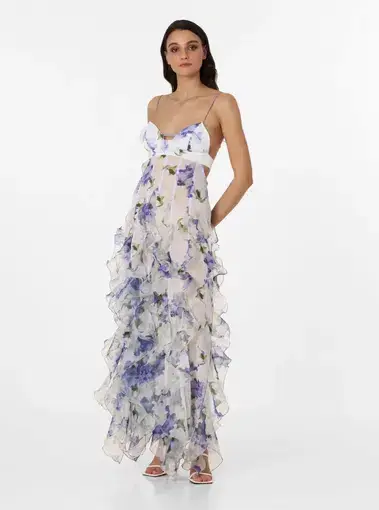 Menti Santorini Iris Flower Maxi Dress Floral Size S / AU 8