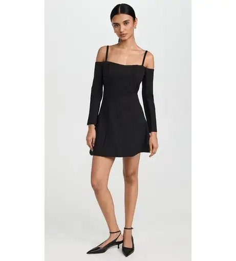 Reformation Donatella Knit Mini Dress Black Size M/Au 10
