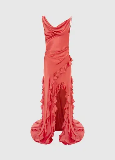 Leo Lin Remy Low Back Split Maxi Dress in Mulberry Size 10
