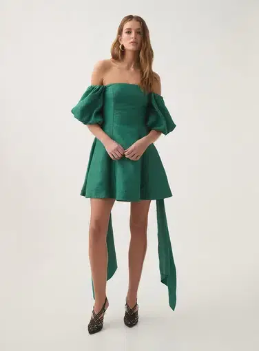 Aje Incarnation Mini Dress Emerald Green Size 14