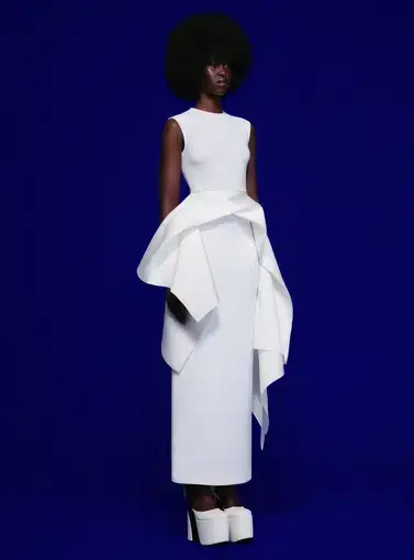 Solace London The Renn Maxi Dress In Cream Size 10
