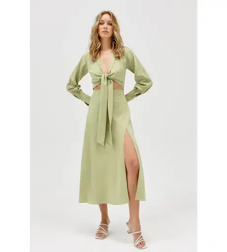 Sovere Illustrate Midi Dress Green Size 10