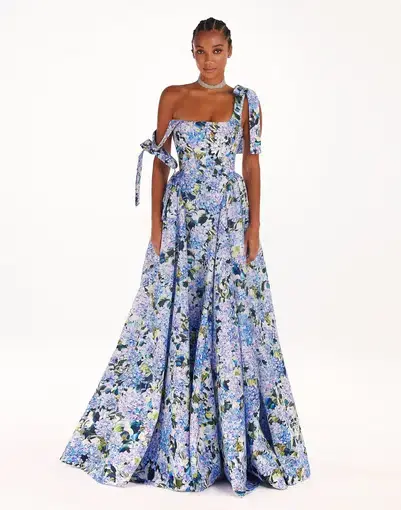 Milla Strapped Maxi Dress Blue Hydrangea Size L / AU 12