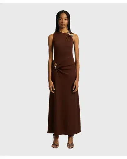 Christopher Esber Callisto Duality Dress Mahogany Size AU 6