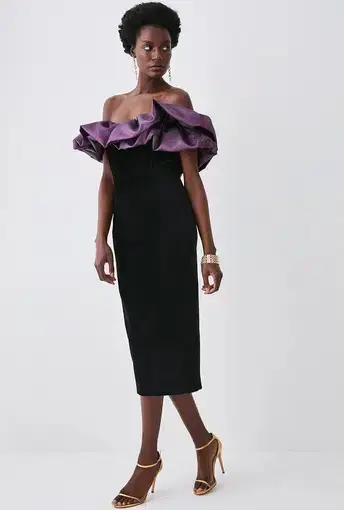 Karen Millen Jacquard Dress Black Size 10