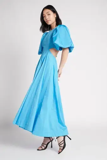 Aje Falling Water Cut Out Dress Cerulean Blue Size 8